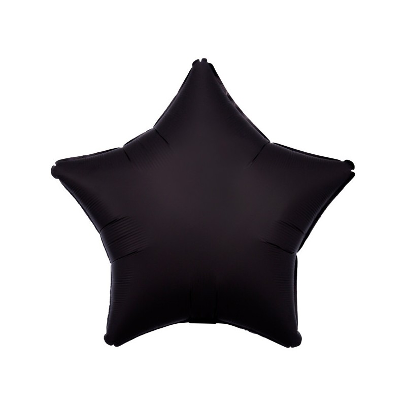 Satin Silk Black star foil balloon 48 cm