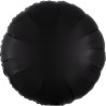 Satin Silk Black round foil balloon 43 cm