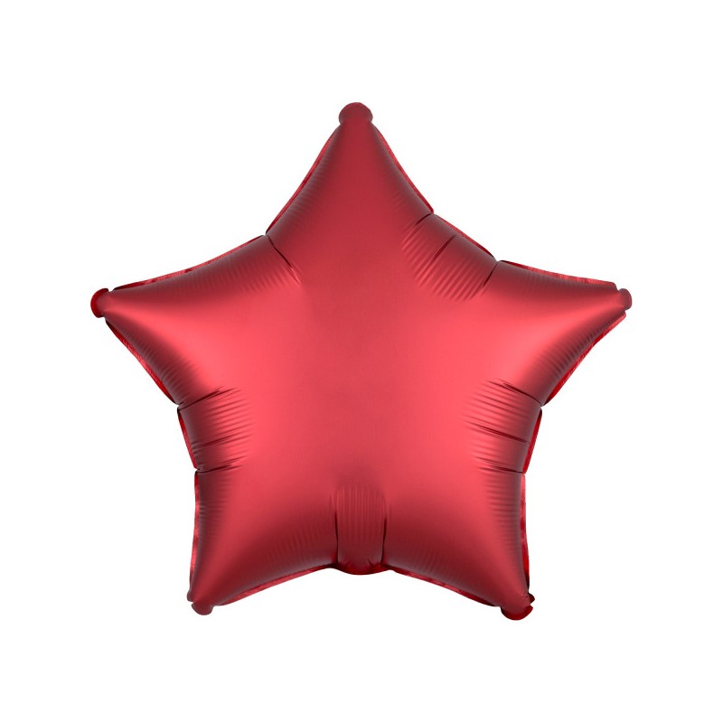 Satin Silk Dark Red star foil balloon 48 cm