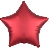 Satin Silk Dark Red star foil balloon 48 cm