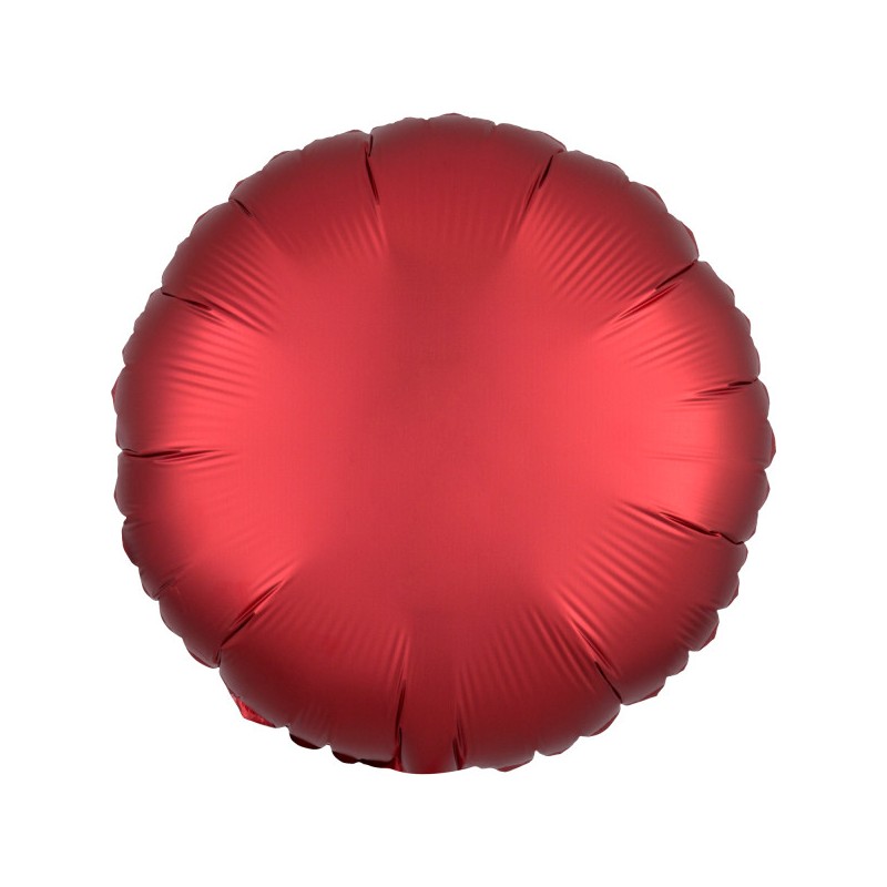 Satin Silk Dark Red round foil balloon 43 cm