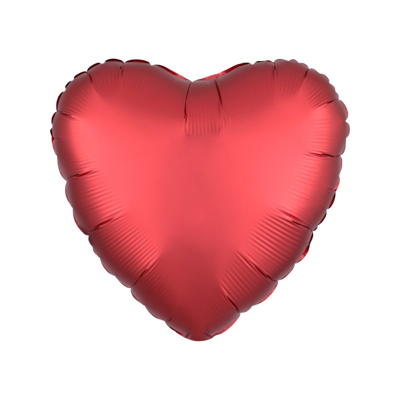 Satin Silk Dark Red heart foil balloon 43 cm