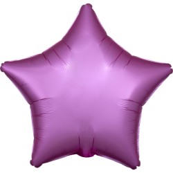 Ballon en aluminium satiné en forme d'étoile flamant rose 48 cm