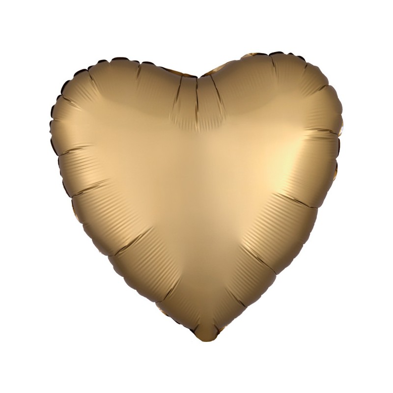 Satin Silk Gold heart foil balloon 43 cm