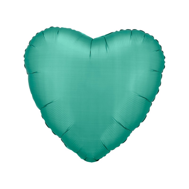 Satin Silk Jade Green heart foil balloon 43 cm