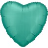 Satin Silk Jade Green heart foil balloon 43 cm