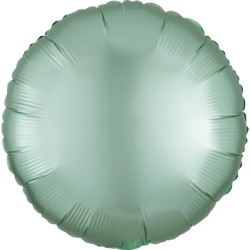 Satin Silk Mint Green round foil balloon 43 cm