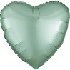 Satin Silk Mint Green Heart Foil Balloon 43 cm