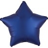 Ballon aluminium en satin de soie bleu marine avec étoile 48 cm