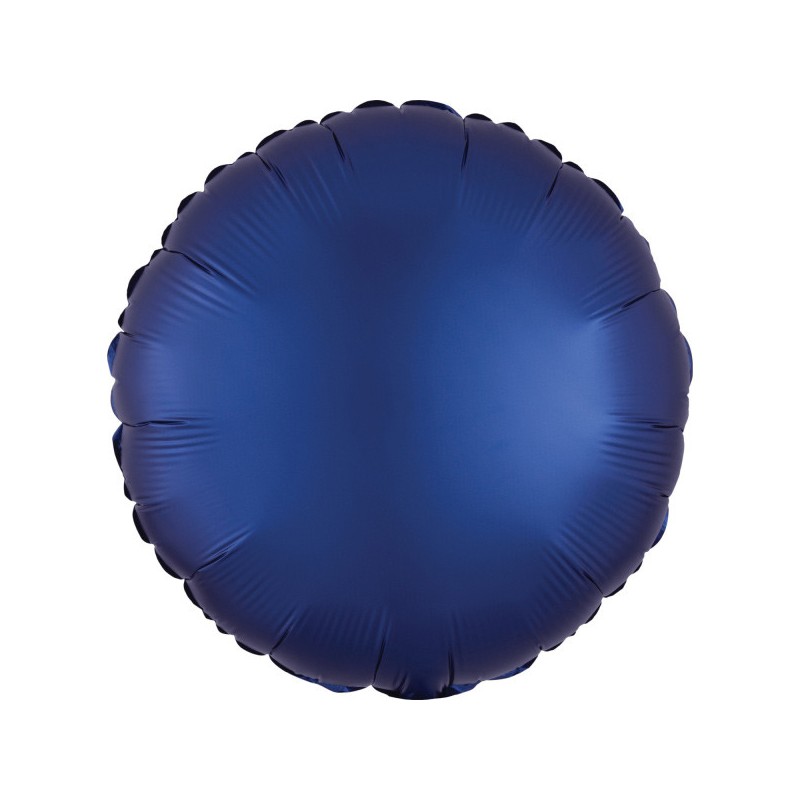 Satin Silk Navy Blue round foil balloon 43 cm