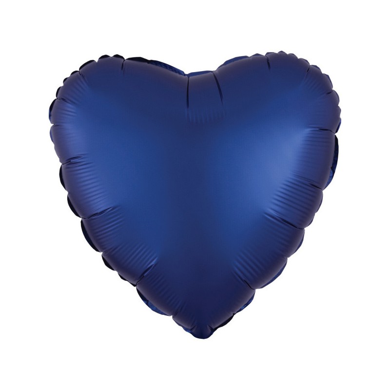 Satin Silk Navy Blue heart foil balloon 43 cm