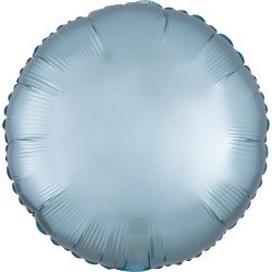 Satin Silk Pastel Blue round foil balloon 43 cm