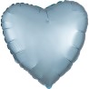 Satin Silk Pastel Blue heart foil balloon 43 cm