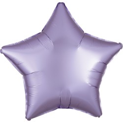 Ballon en aluminium satiné en soie pastel lilas étoile 48 cm