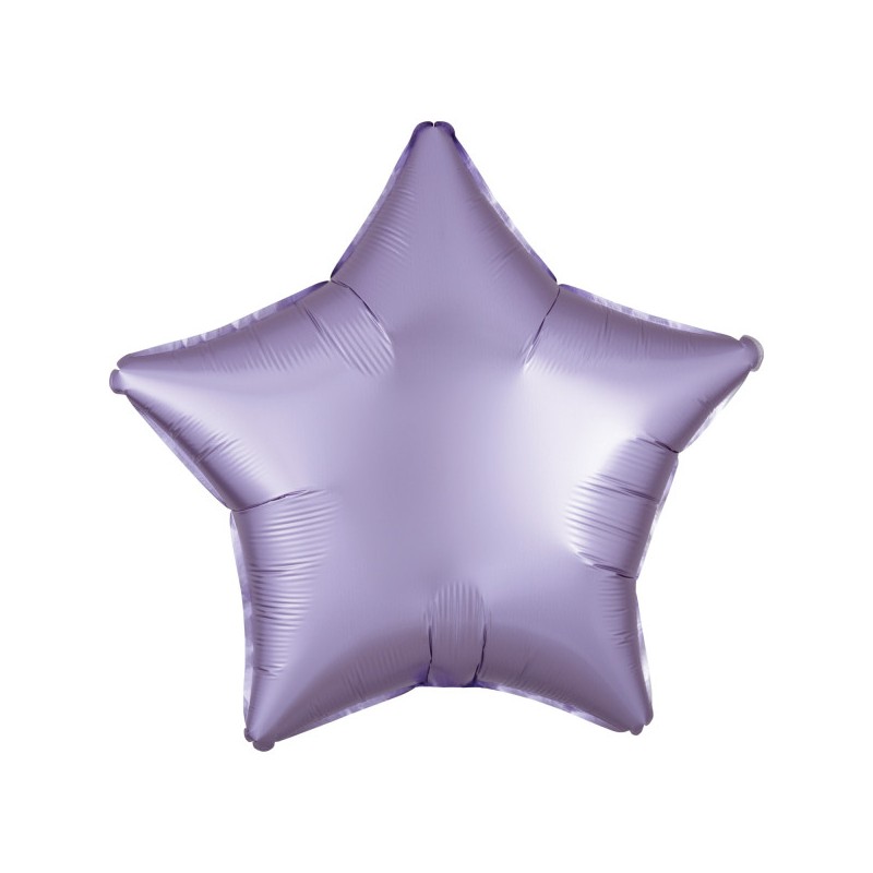 Satin Silk Pastel Lilac star foil balloon 48 cm