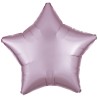 Ballon en aluminium en satin de soie rose pastel avec étoile 48 cm