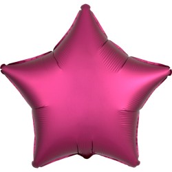 Ballon en aluminium satiné en forme d'étoile grenade 48 cm