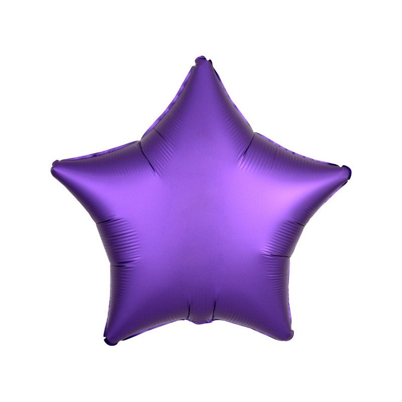 Satin Silk Purple star foil balloon 48 cm