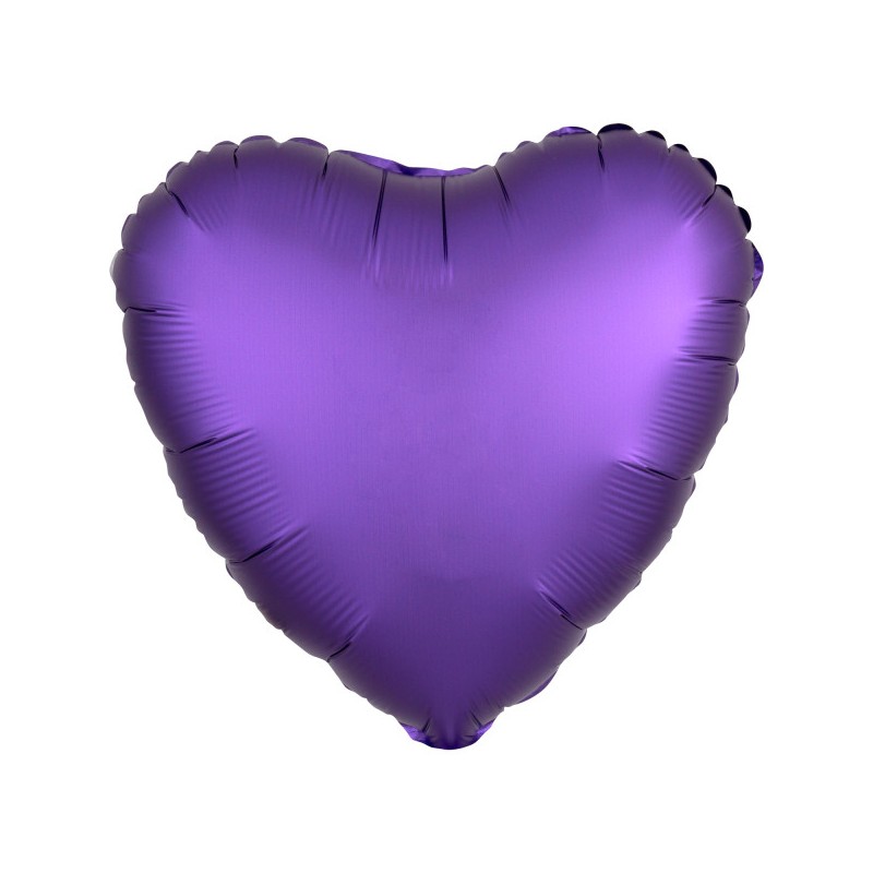 Satin Silk Purple heart foil balloon 43 cm