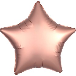 Ballon en aluminium satiné en forme d'étoile rose cuivrée 48 cm