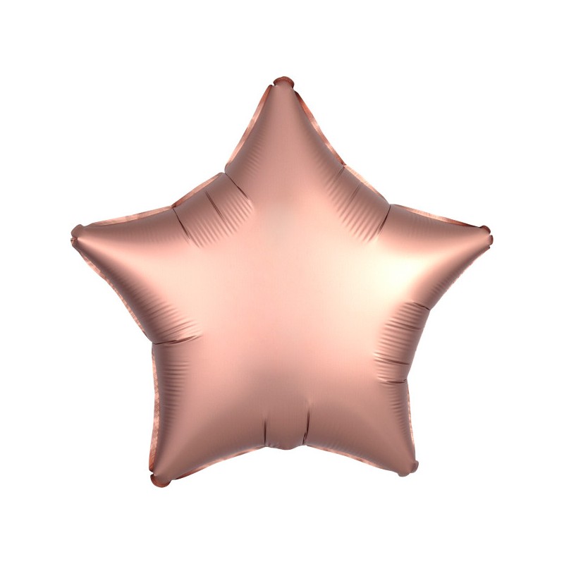 Satin Silk Rose Copper Star Foil Balloon 48 cm