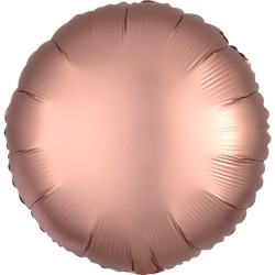 Ballon rond en aluminium satiné soie rose cuivré 43 cm