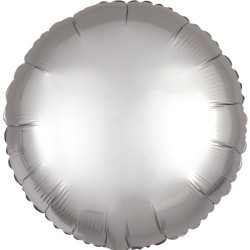 Satin Silk Silver round foil balloon 43 cm