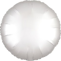 Satin Silk White Round Foil Balloon 43 cm