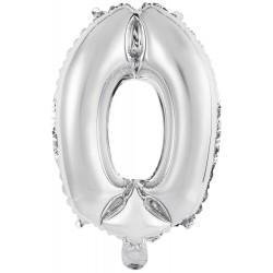 Number Silver foil number 0 balloon, 41 cm