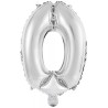 Number Silver foil number 0 balloon, 41 cm