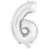 Number Silver, Silver Number 6 Foil Balloon 45 cm