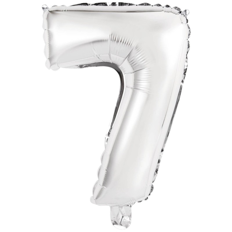 Number Silver, Silver number 7 foil balloon 42 cm