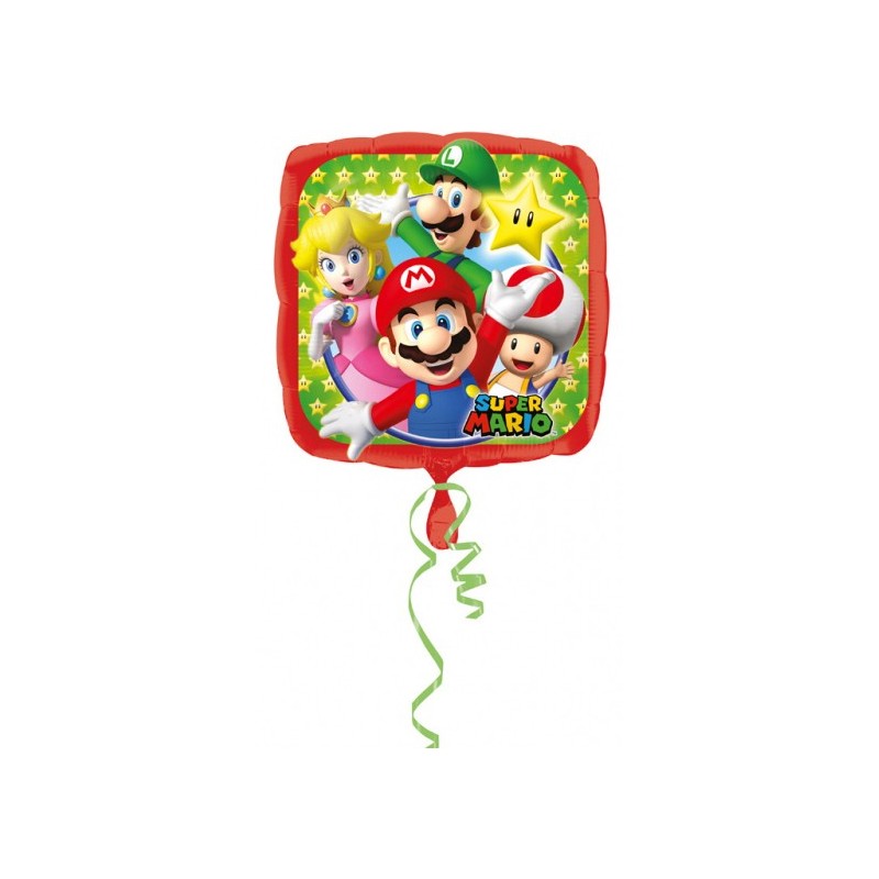 Ballon aluminium Super Mario Mushroom World 43 cm