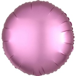 Ballon rond en aluminium flamant rose satiné 43 cm