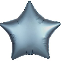 Satin Steel Blue star foil balloon 43 cm