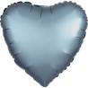 Satin Steel Blue Heart Foil Balloon 43 cm