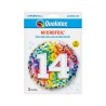 Number Rainbow Confetti Colorful number 14 foil balloon 46 cm