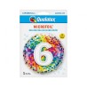 Number Rainbow Confetti Colorful number 6 foil balloon 46 cm