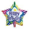 Happy Birthday Multicolor Colorful Happy Birthday Star Foil Balloon 44 cm