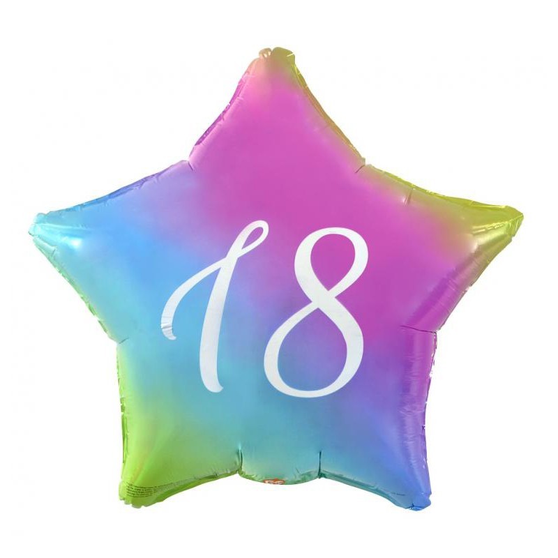 Happy Birthday Rainbow  Rainbow Happy Birthday 18-star foil balloon 44 cm