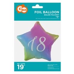 Happy Birthday Rainbow  Rainbow Happy Birthday 18-star foil balloon 44 cm