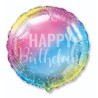 Ballon aluminium arc-en-ciel « Joyeux anniversaire » 48 cm