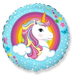 Ballon aluminium nuage licorne 46 cm (WP)