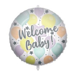 Happy Birthday Welcome Baby foil balloon 46 cm