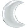 Ballon aluminium lune blanc satiné 43 cm