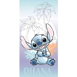 Serviette de bain Disney Lilo et Stitch Ohana, serviette de plage 70x140cm (séchage rapide)