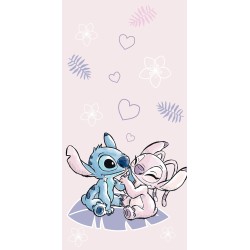 Serviette de bain rose Disney Lilo et Stitch, serviette de plage 70x140cm