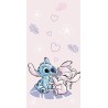 Serviette de bain rose Disney Lilo et Stitch, serviette de plage 70x140cm