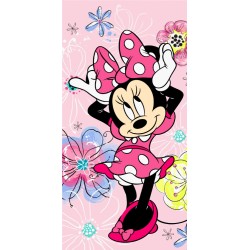 Serviette de bain et de plage Disney Minnie Pink Bow 70 x 140 cm