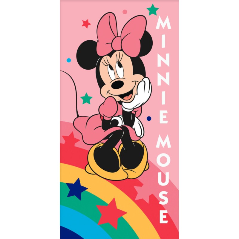 Serviette de bain, serviette de plage Disney Minnie Rainbow Star 70x140 cm